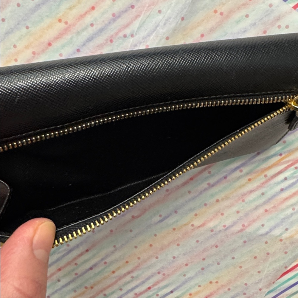 Prada Black Leather Wallet with Gold Logo - Picture 14 of 14